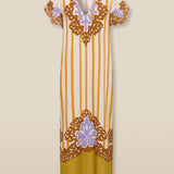 SANDHIKA | Ochre Yellow Multi Embroidered Linen-Cotton Tunic