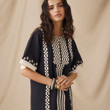 TAMANNA | Black Geo Embroidered Tunic