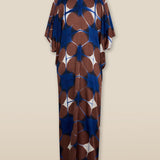 BRUNA | Blue & Burgundy Gathered Detail Tunic