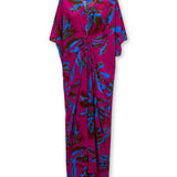 CHETANA | Magenta & Blue Flower Knot-Front Tunic
