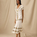 RASHANA | Ecru Lace Floral Embroidered Tunic