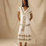 RASHANA | Ecru Lace Floral Embroidered Tunic