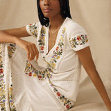 RASHANA | Ecru Lace Floral Embroidered Tunic