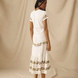 RASHANA | Ecru Lace Floral Embroidered Tunic