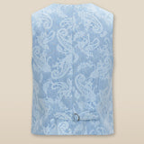 AARYA | Pale Denim Blue Paisley Cotton Waistcoat