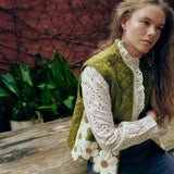 CRISTINA | Green Flower Cotton Vest