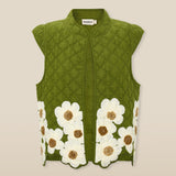 CRISTINA | Green Flower Cotton Vest