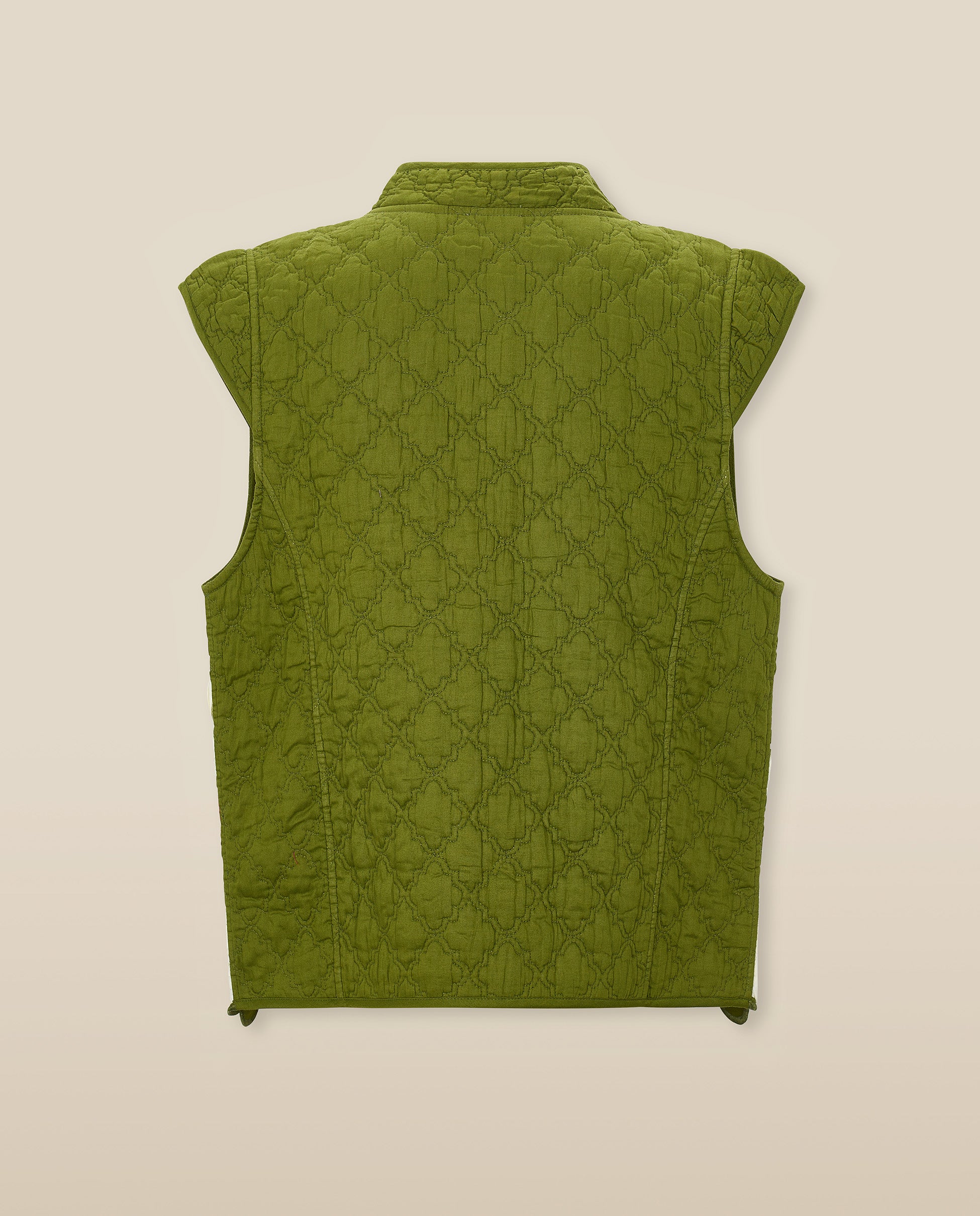 CRISTINA | Yeşil Çiçekli Pamuklu Yelek