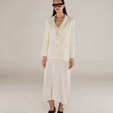 PARUL | Cream Relaxed Fit Structured Blazer