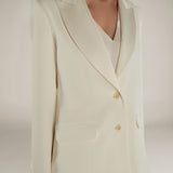 PARUL | Cream Relaxed Fit Structured Blazer
