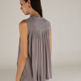 FINLEY | Grey Pleat Silk Blouse