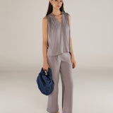 FINLEY | Grey Pleat Silk Blouse