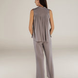 FINLEY | Grey Pleat Silk Blouse