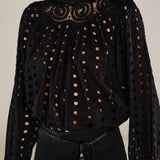 DOLKAR | Black Broderie Anglaise Cotton Blouse