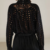 DOLKAR | Black Broderie Anglaise Cotton Blouse