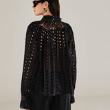 DOLKAR | Black Broderie Anglaise Cotton Blouse