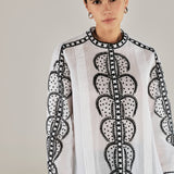 ALINE | White Embroidery Detail Cotton Blouse