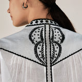 ALINE | White Embroidery Detail Cotton Blouse