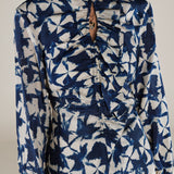 SAACHI | Blue Print Ruffle Blouse