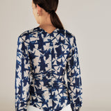 SAACHI | Blue Print Ruffle Blouse
