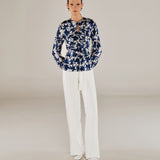 SAACHI | Blue Print Ruffle Blouse