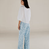 BRUNELLA | White Tie Front Cotton Blouse