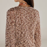 KIARA | Metallic Bronze Relaxed Cotton Cardigan