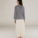 KIARA | Metallic Blue Relaxed Cardigan