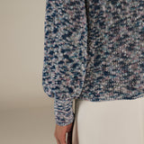 KIARA | Metallic Blue Relaxed Cardigan