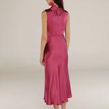 RANYA | Magenta Pink Twist Sleeveless Maxi Dress
