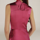 RANYA | Magenta Pink Twist Sleeveless Maxi Dress