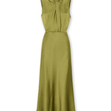 RANYA | Green Twist Sleeveless Maxi Dress