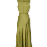 RANYA | Green Twist Sleeveless Maxi Dress