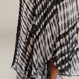 CAROLINA | Black & Ecru Print Midi Wrap Dress