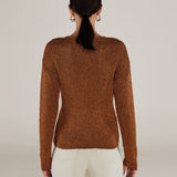 CLIVIA | Ochre Sparkle Button Sweater