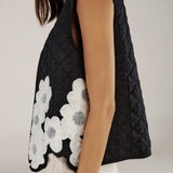 CRISTINA | Black Flower Cotton Vest