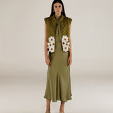 CRISTINA | Green Flower Cotton Vest