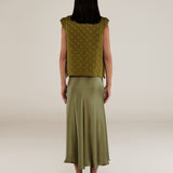 CRISTINA | Green Flower Cotton Vest