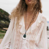 BASIL | White Ruffled Lace Blouse